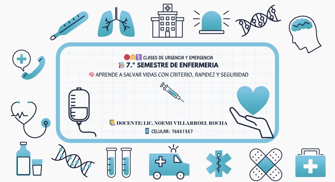 urgencias y emergencias en enfermería
BIENVENIDOS AL CURSO DE URGENCIAS Y EMERGENCIAS EN ENFERMERIA.

UN ESPACIO PARA DESARROLLAR  HABILIDADES CLINICAS ESENCIALES  PARA ACTUARA CON SEGURIDAD.

Profesor: noemi villarroel rocha